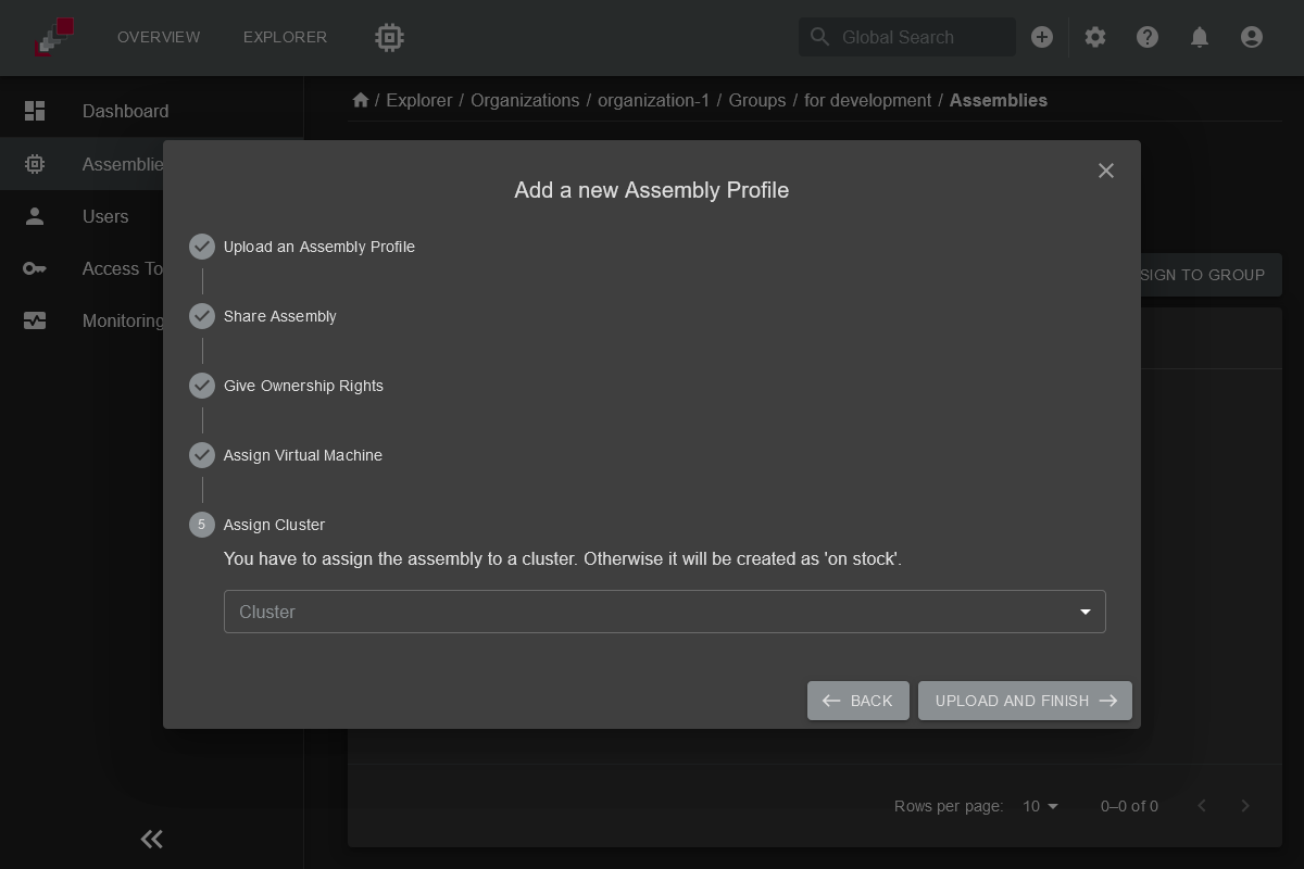 create-assembly-assign-cluster