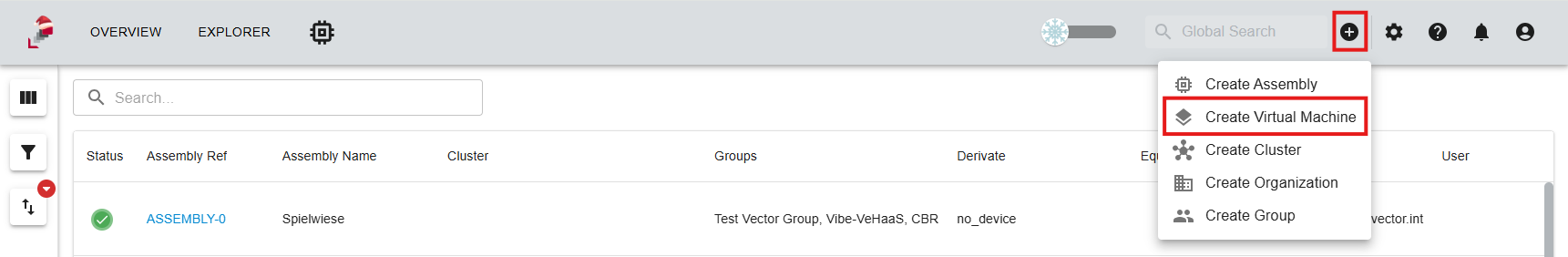 Navbar create vm